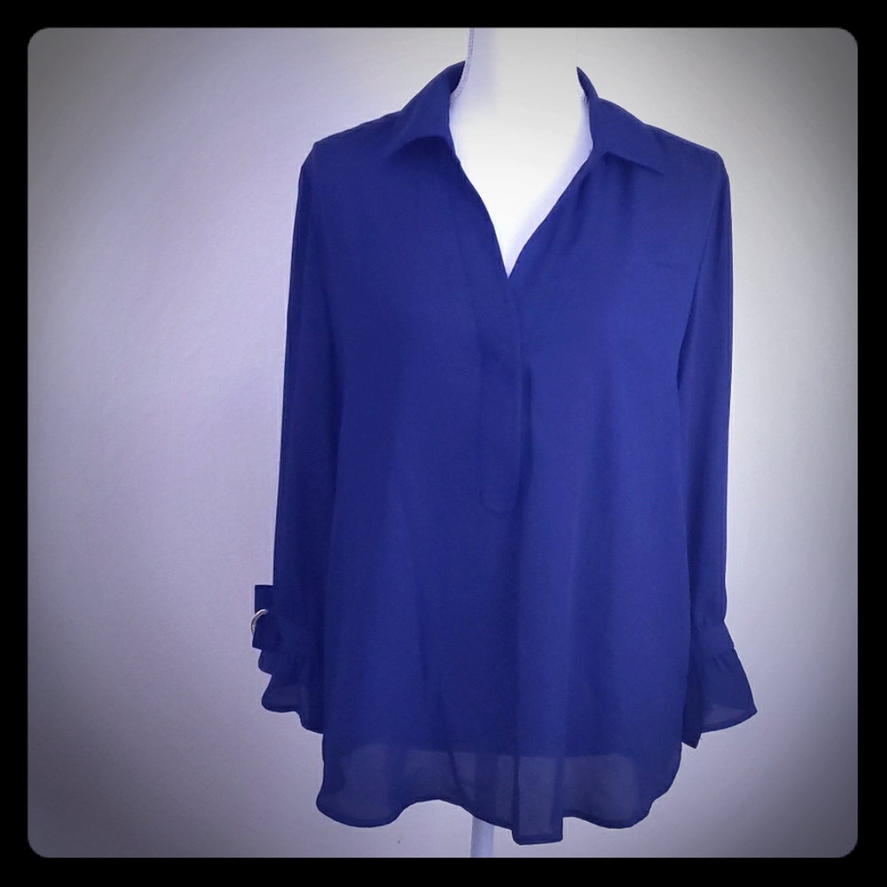 MICHAEL KORS NAVY BLUE BLOUSE